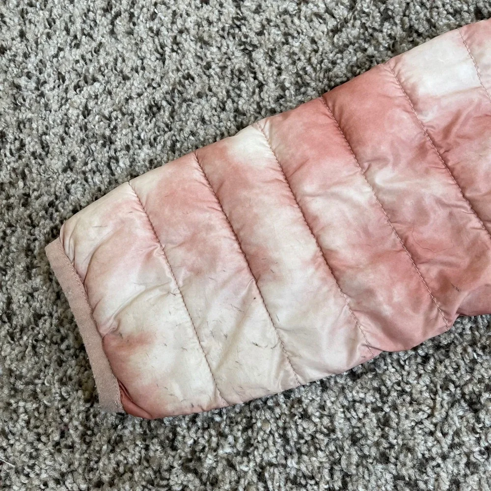 Gap Kids Puffer Jacket S Hooded Tie Dye Pink White‎ Primaloft Water Resistant